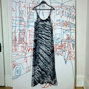 Mono B navy blue and white tie dye maxi dress
